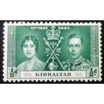 Selo postal de Gibraltar de 1937 King George VI and Queen Elizabeth ½