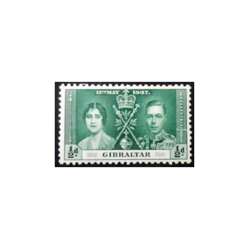 Selo postal de Gibraltar de 1937 King George VI and Queen Elizabeth ½