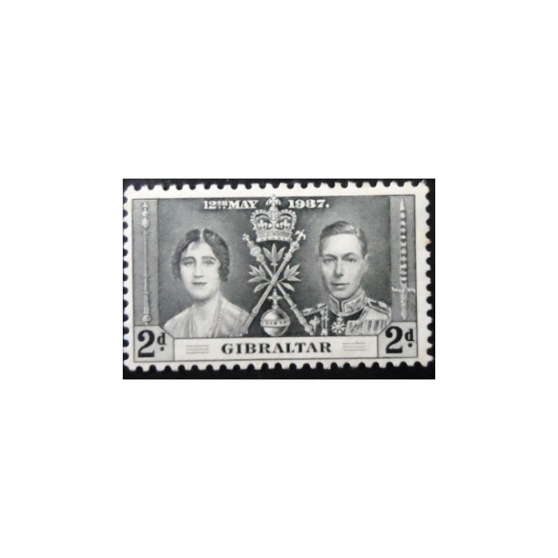 Selo postal de Gibraltar de 1937 King George VI and Queen Elizabeth 2