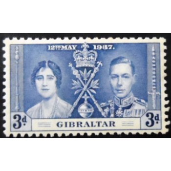 Selo postal de Gibraltar de 1937 King George VI and Queen Elizabeth 3