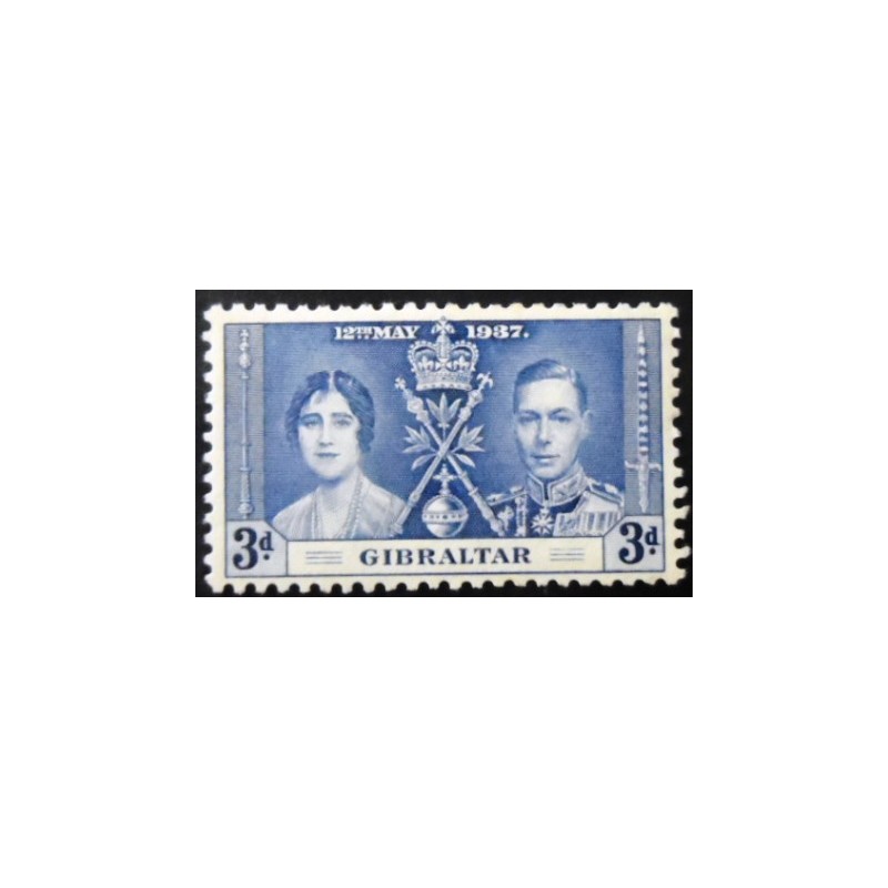 Selo postal de Gibraltar de 1937 King George VI and Queen Elizabeth 3