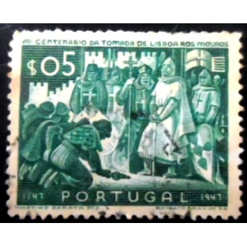 Imagem similar à do selo postal de Portugal de 1947 The victors and defeated 5