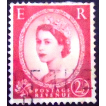 Selo postal do Reino Unido de 1953 Queen Elizabeth II Predecimal Wilding