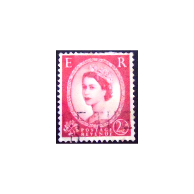 Selo postal do Reino Unido de 1953 Queen Elizabeth II Predecimal Wilding