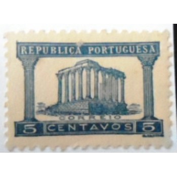 Selo postal de Portugal de 1935 Temple of Diana 5 N