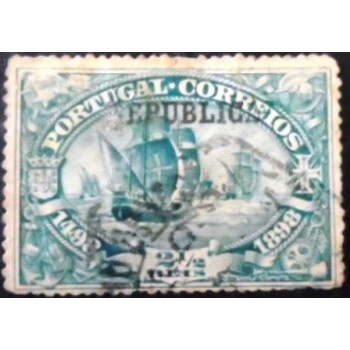 Selo postal de Portugal de 1911 Fleet of Vasco da Gama 2½