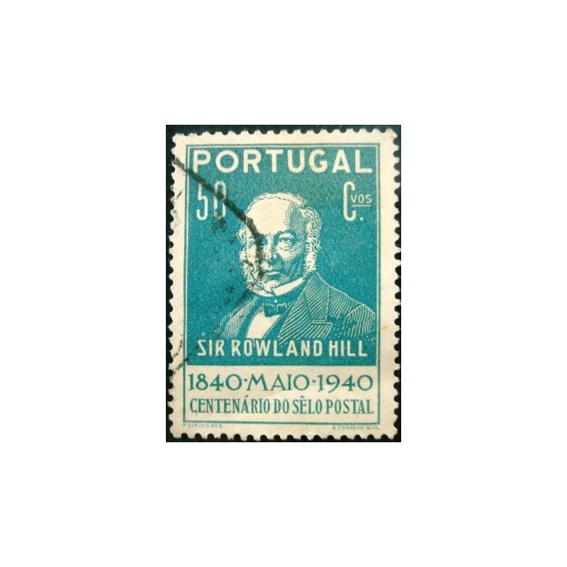 Selo postal de Portugal de 1940 Sir Rowland Hill 50