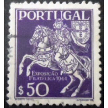 Imagem similar à do selo postal de Portugal de 1944 Post Rider in the Middle Ages