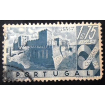 Selo postal de Portugal de 1946 Castelo de Lisboa