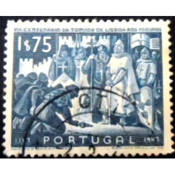 Selo postal de Portugal de 1947 The victors and defeated 1,75