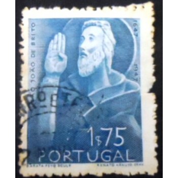 Selo postal de Portugal de 1948 St. John de Brito