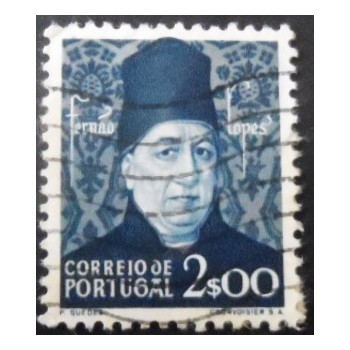 Selo postal de Portugal de 1949 Fernao Lopes