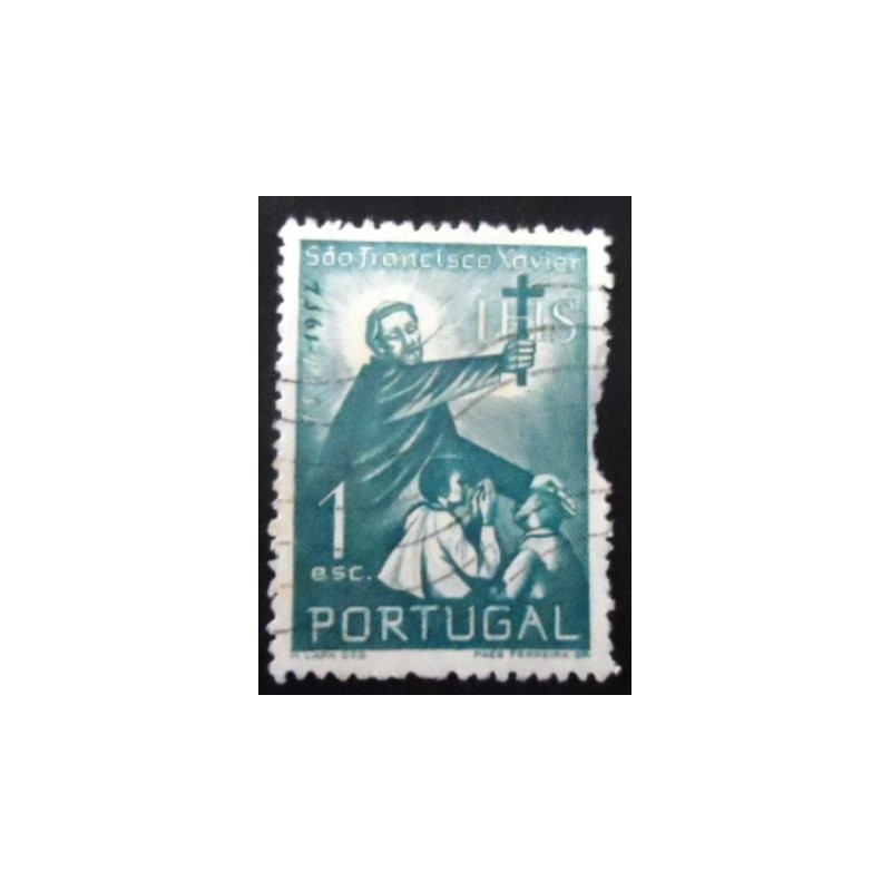 Selo postal de Portugal de 1952 St. Francis Xavier 1 def