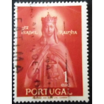 Selo postal de Portugal de 1958 Queen Santa Isabelle 1