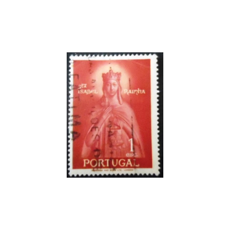 Selo postal de Portugal de 1958 Queen Santa Isabelle 1