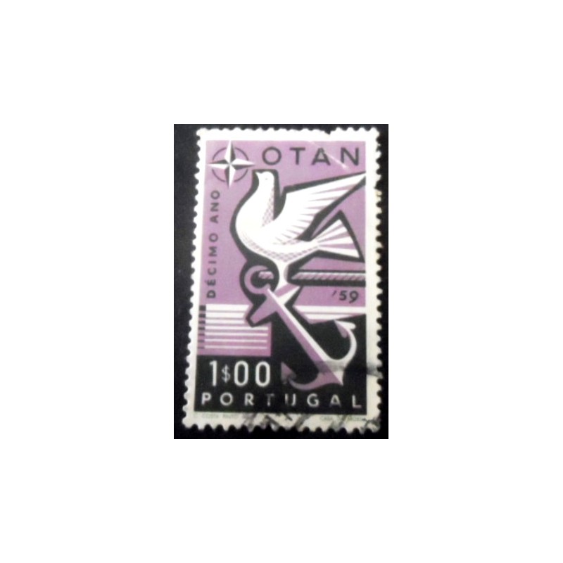 Imagem similar à do selo postal de Portugal de 1960 Peace dove on anchor  1