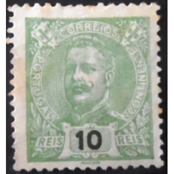 Imagem similar à do selo postal de Portugal de 1895 King Carlos I 10 N