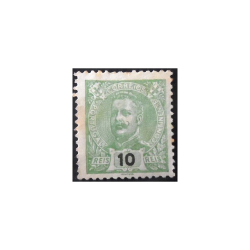 Imagem similar à do selo postal de Portugal de 1895 King Carlos I 10 N