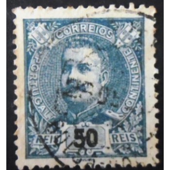 Selo postal de Portugal de 1895 King Carlos I 50