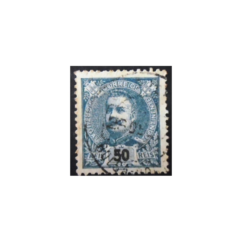 Selo postal de Portugal de 1895 King Carlos I 50