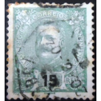 Selo postal de Portugal de 1898 King Carlos I 15