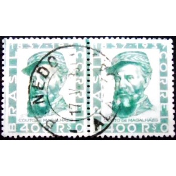 Par de selos postais do Brasil de 1938 José V. C. Magalhães