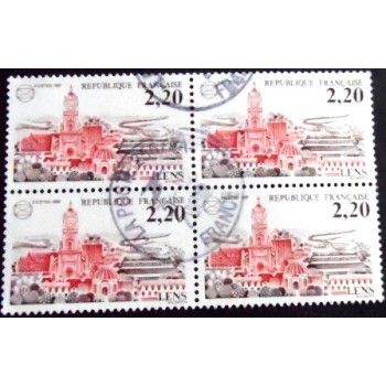 Quadra de selos da França de 1987 French Federation of Philatelic Societ