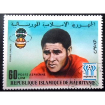 Selo postal da Mauritânia de 1977 Eusebio Ferreira