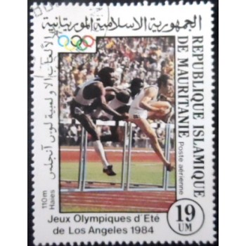 Selo postal da Mauritânia de 1984 110m Haies