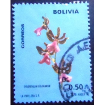 Selo postal da Bolívia de 1974 Zygopetalum bolivianum