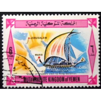 Selo postal do Reino do Yemen de 1967 Queen of Sheba