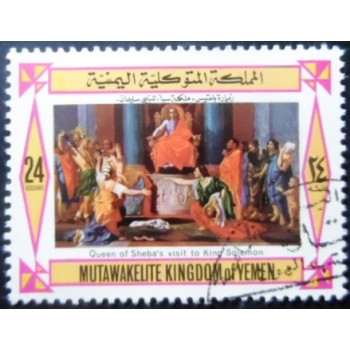 Selo postal do Yemen de 1967 The Jugement of Salomon