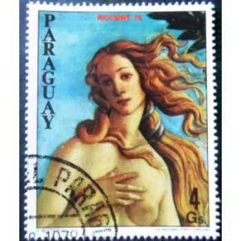 Selo postal do Paraguai de 1978 The Birth of Venus