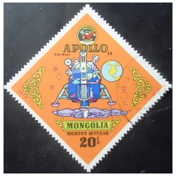 Selo postal da Mongólia de 1973 Apollo 11