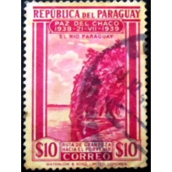 Selo postal do Paraguai de 1940 Río Paraguay