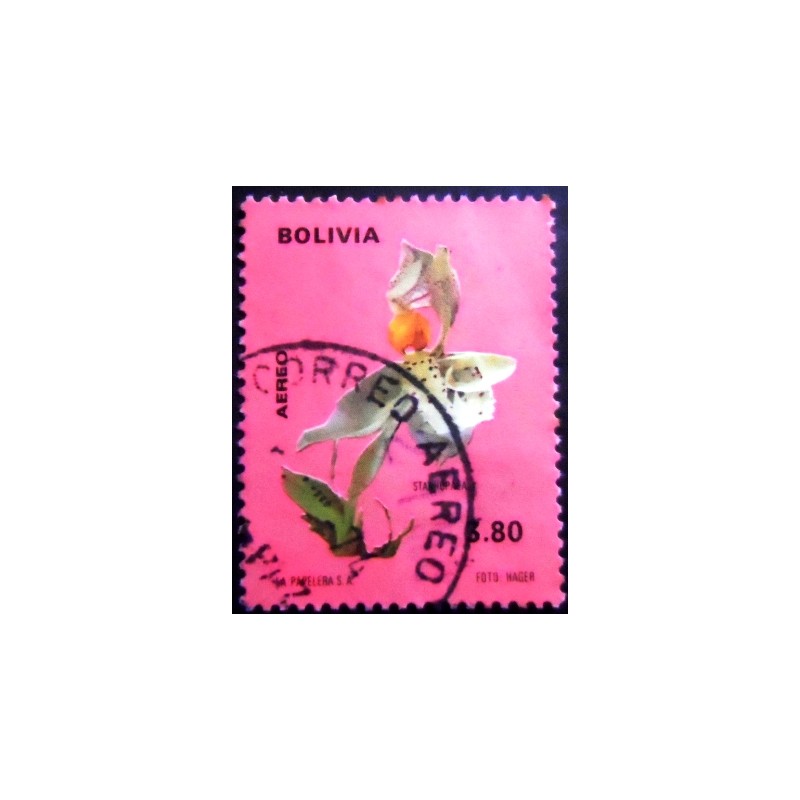 Selo postal da Bolívia de 1974 Stanhopea grandiflora