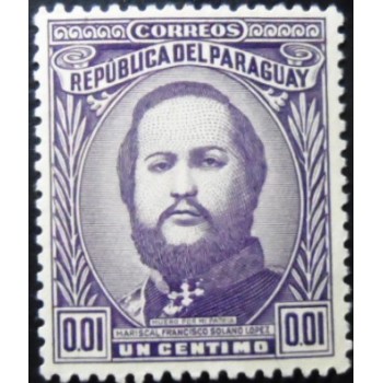 Selo postal do Paraguai de 1947 Solano López 0,01 M