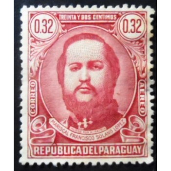 Selo postal do Paraguai de 1947 Solano López 0,32