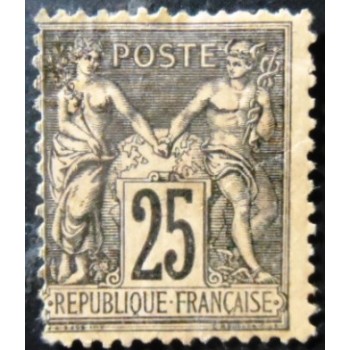 Selo da França 1886 Peace and commerce Type Sage 25 N