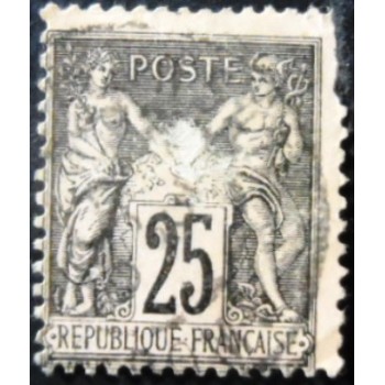 Imagem similar à do selo postal da França 1886 Peace and commerce