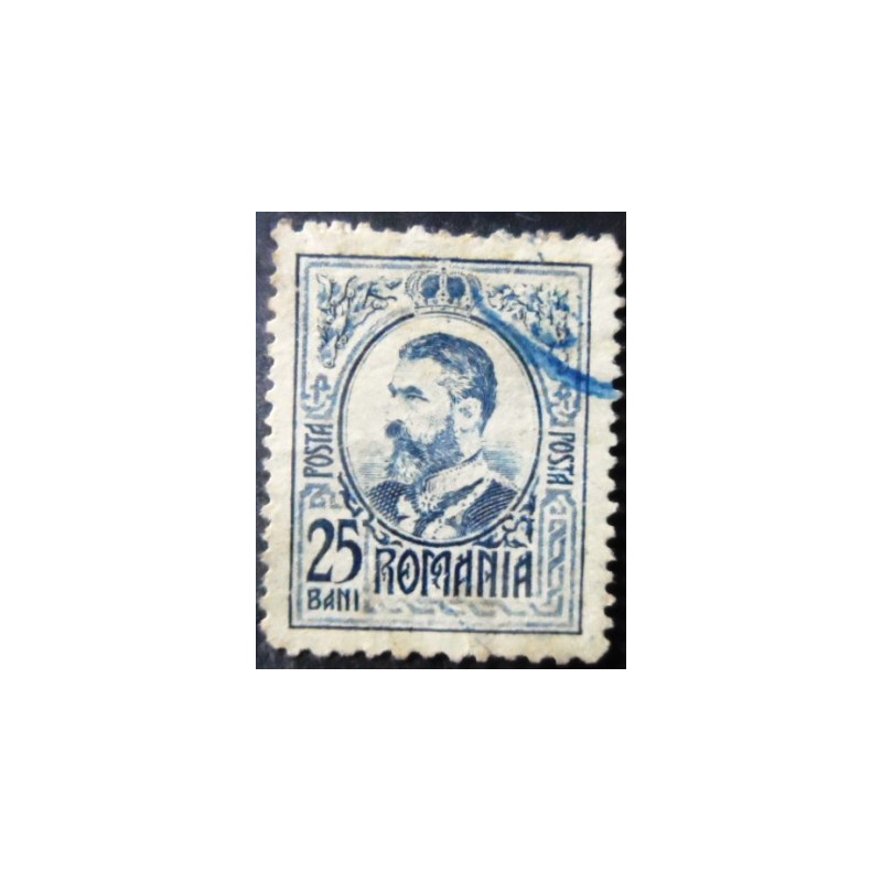 Selo postal da Romênia de 1908 Carol I of Romania 25