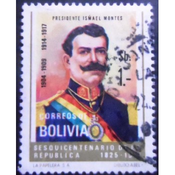 Selo postal da Bolívia de 1975 Ismael Montes
