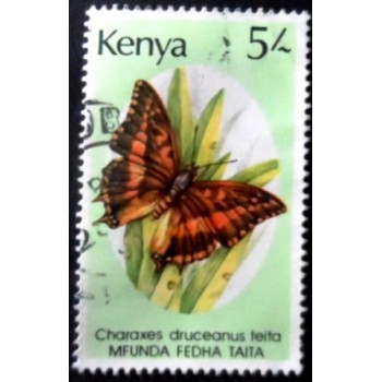 Selo postal do Quênia de 1988 Silver-barred Charaxes