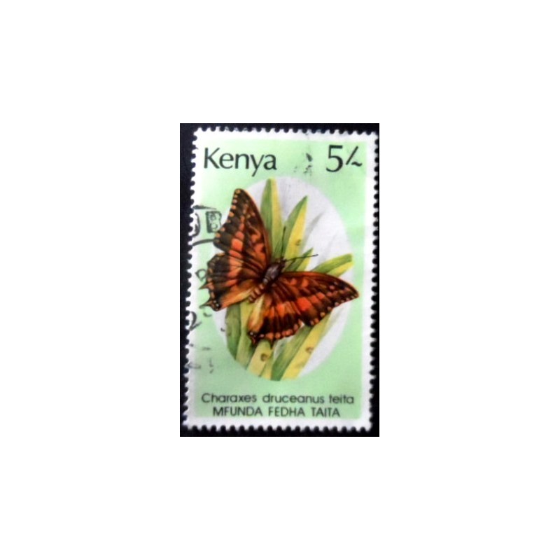 Selo postal do Quênia de 1988 Silver-barred Charaxes