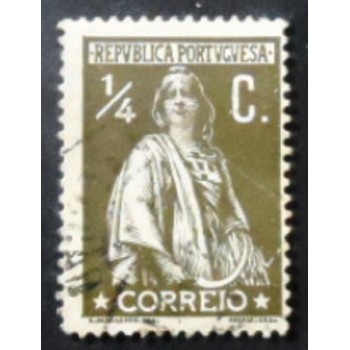 Selo postal de Portugal de 1912 Ceres ¼