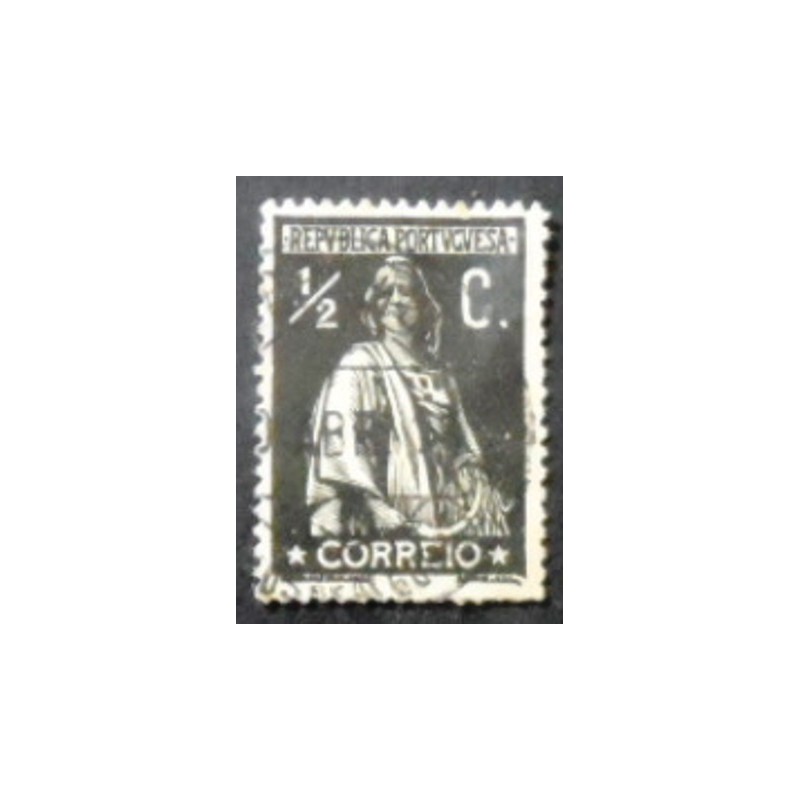 Par de selos postais de Portugal de 1912 Ceres ½