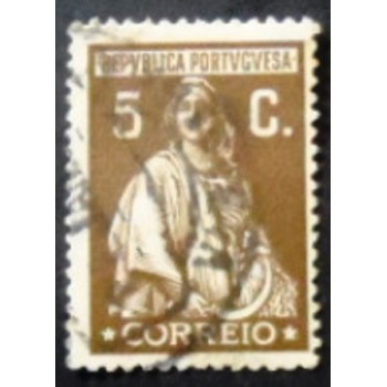 Selo postal de Portugal de 1926 Ceres 5