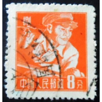 Selo postal da Chian de 1955 Foundry Worker