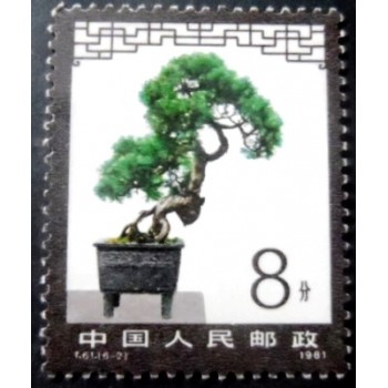 Selo postal da China de 1981 Bonsai