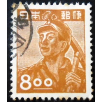 Selo postal Japão 1951 Mining 8